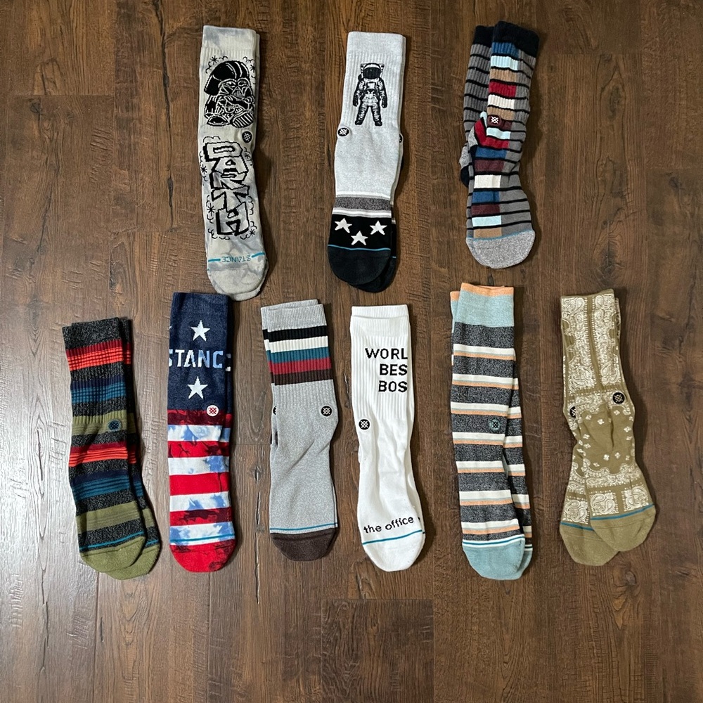 SET OF 9 Mens Stance Socks Size Large